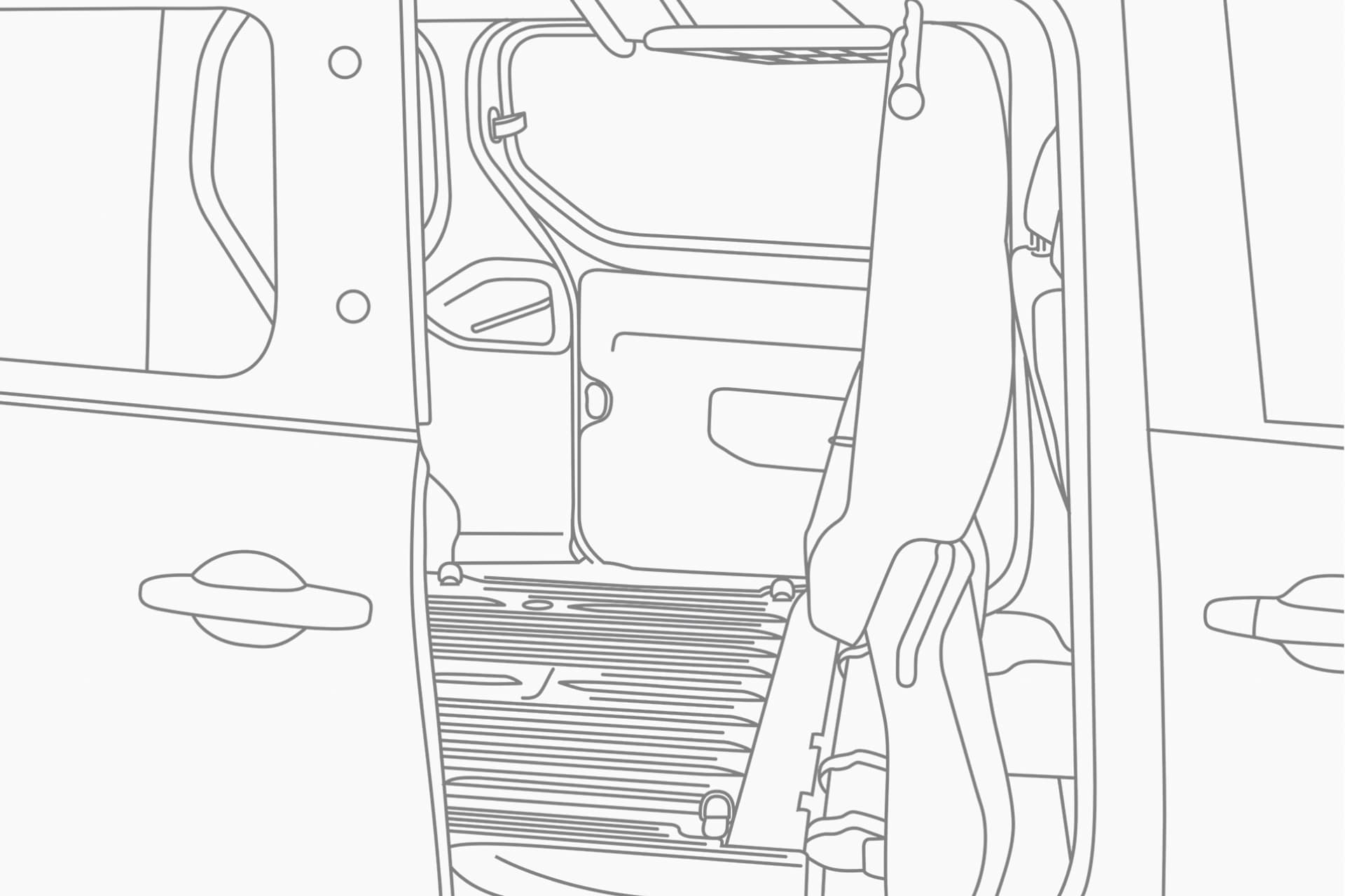 Nissan Townstar Kastenwagen mit Doppelkabine – Darstellung der Abmessungen L2 Elektroantrieb, Innenraumansicht